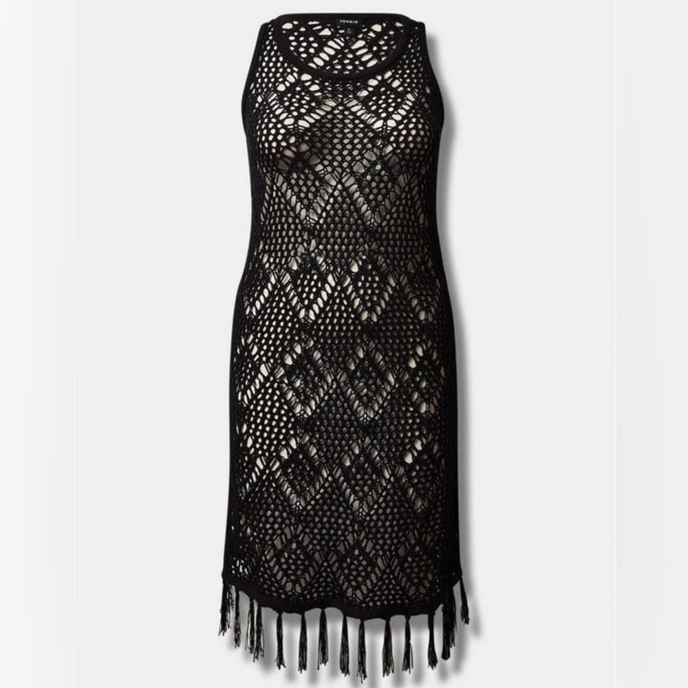 Crochet Fringe Beach Dress - Picture 2 of 5